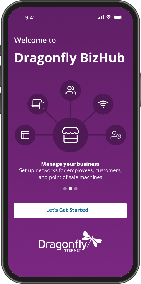 Dragonfly BizHub Menu in Mobile Phone